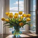 Yellow tupip vase wallpaper screen for extension Chrome web store in OffiDocs Chromium